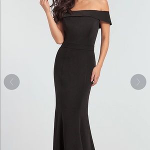 Kleinfeld Off-the-Shoulder Satin Dress. Never worn